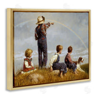 Jim Daly | Meadow Children under Rainbow with Dog