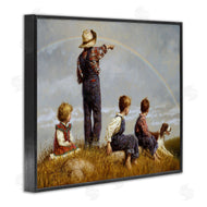 Jim Daly | Meadow Children under Rainbow with Dog