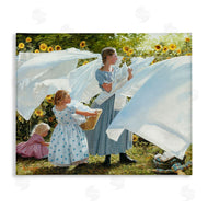 Heide Presse | Farm Children Doing Laundry Linens