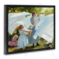 Heide Presse | Farm Children Doing Laundry Linens