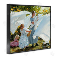 Heide Presse | Farm Children Doing Laundry Linens