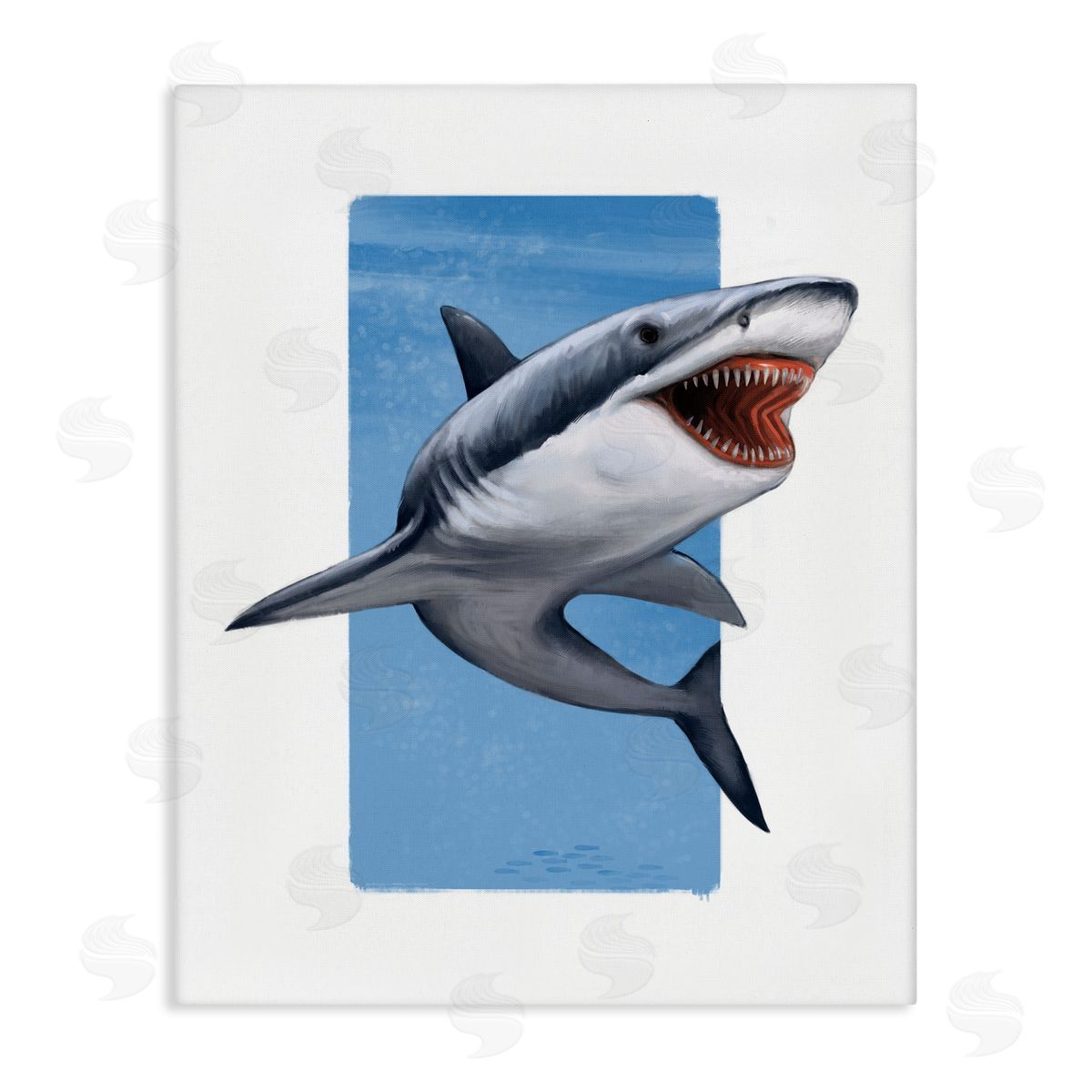 Ziwei Li Jaws Great White Shark Marine Life Canvas Wall Art