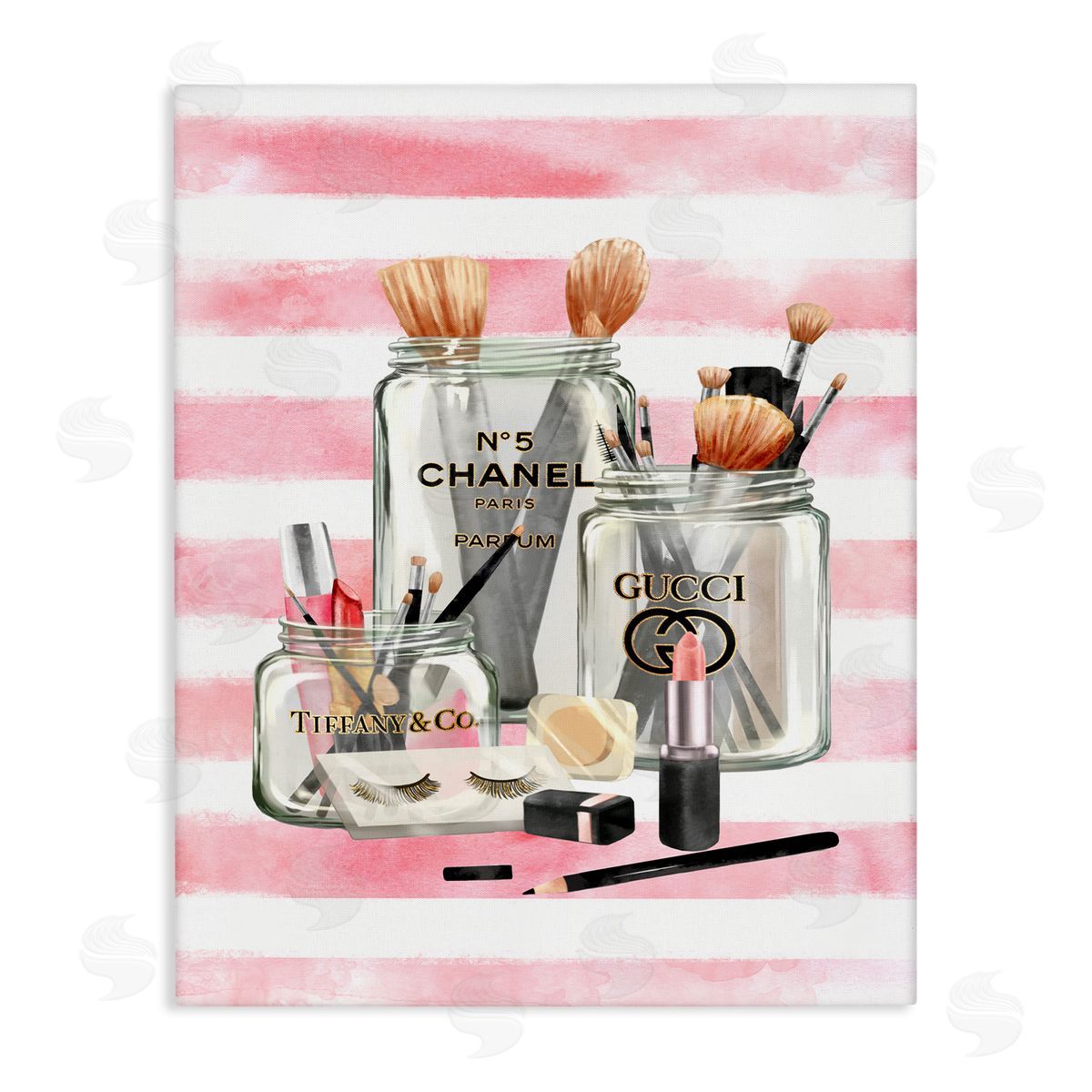 Ziwei Li Fashion Jars Pink Cosmetic Accessories Canvas Wall Art
