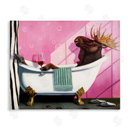 Lucia Heffernan | Moose with Wine Bathroom Claw Tub