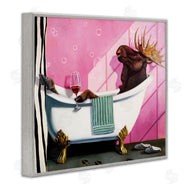 Lucia Heffernan | Moose with Wine Bathroom Claw Tub
