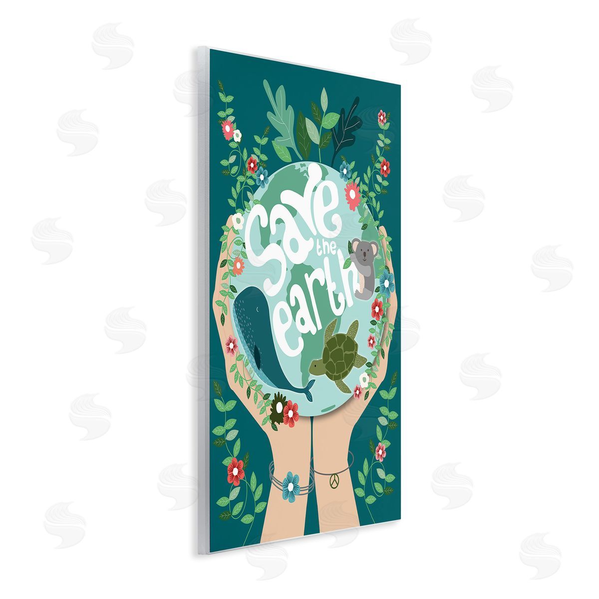 Hannah Heemsbergen Save the Earth Quote with Animals Wall Plaque Art