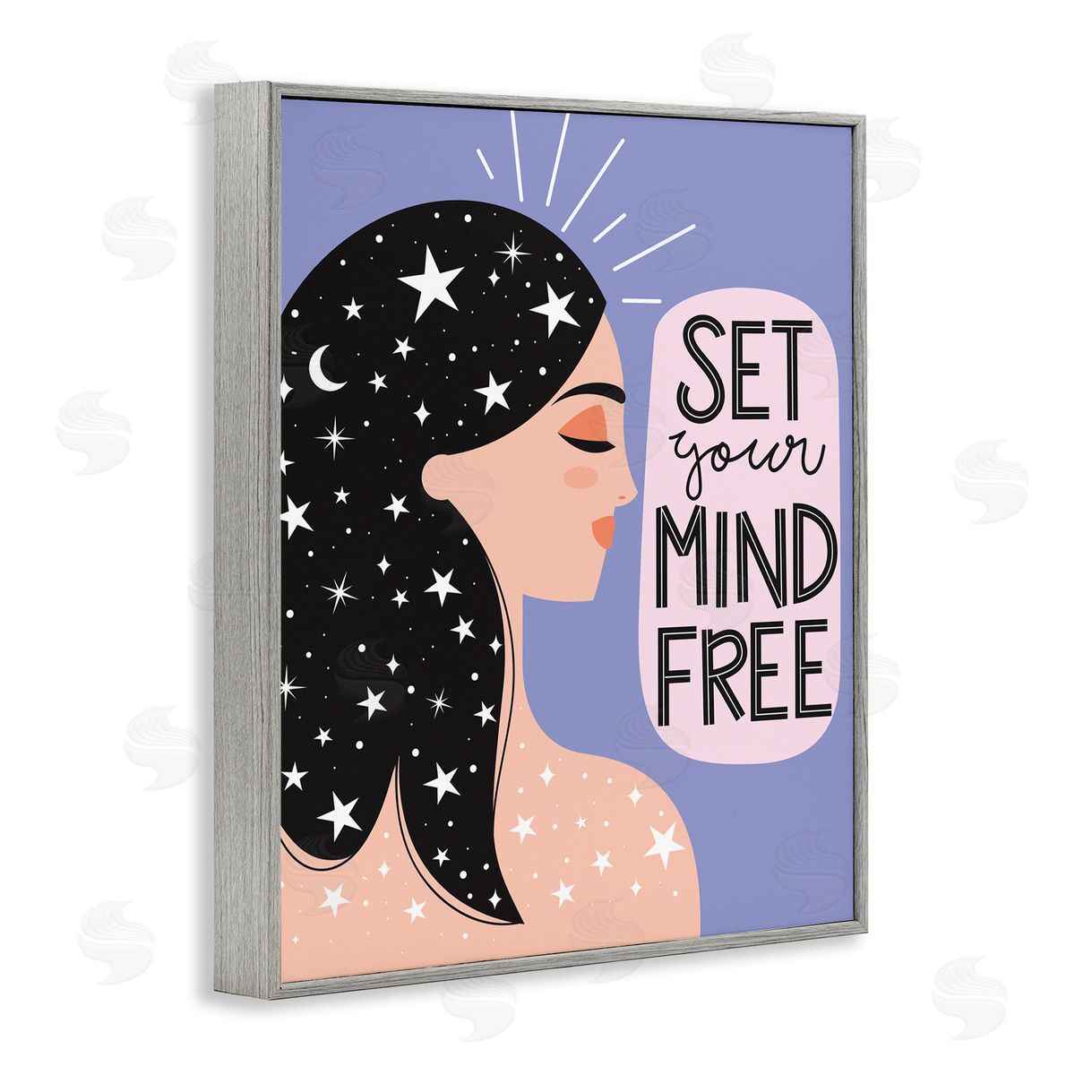 Ilis Avilés Set Your Mind Free Female Constellations Gray Framed Giclee Wall Art