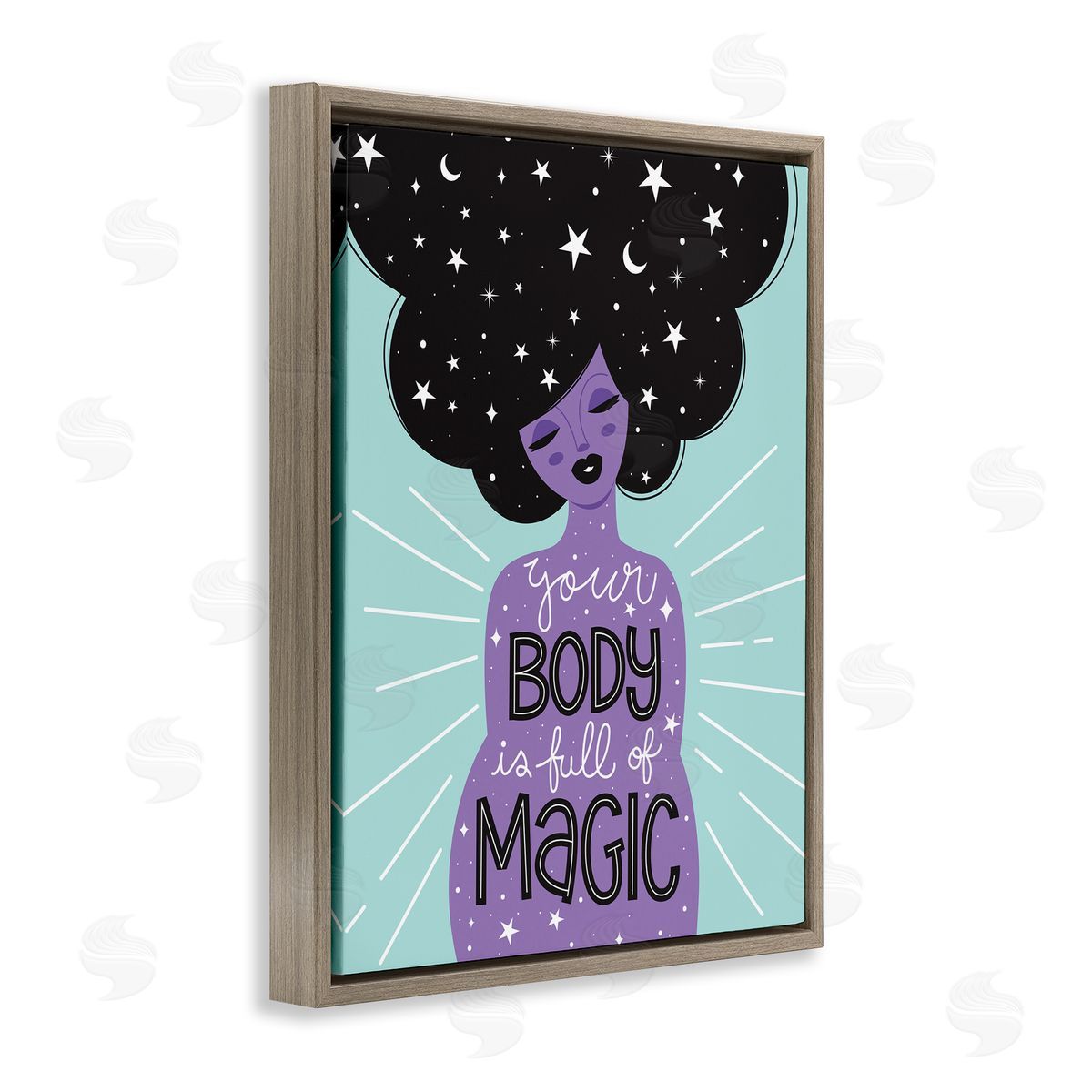 Ilis Avilés Body Full of Magic Astrological Hair Brown Floater Frame Canvas Art
