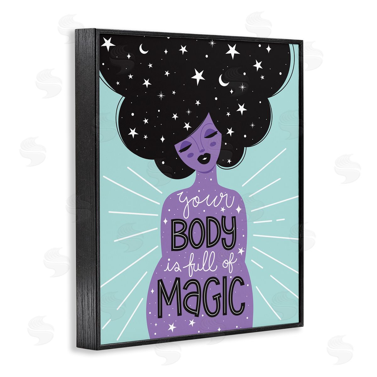 Ilis Avilés Body Full of Magic Astrological Hair Black Framed Giclee Wall Art
