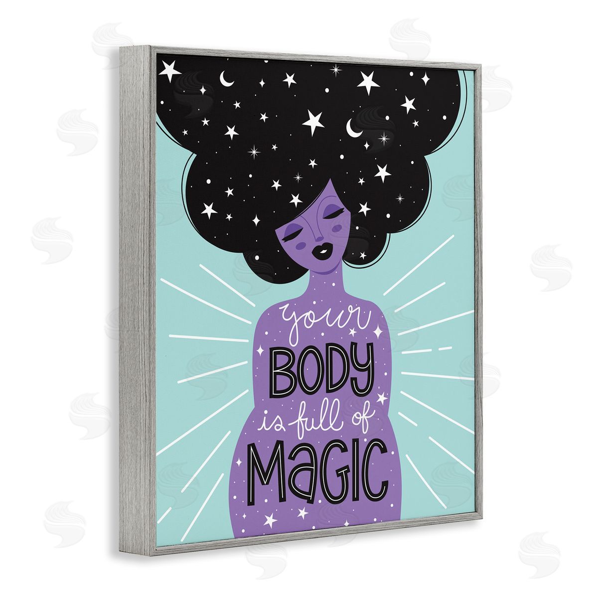 Ilis Avilés Body Full of Magic Astrological Hair Gray Framed Giclee Wall Art