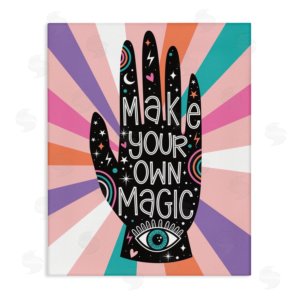 Ilis Avilés Make Your Own Magic Colorful Stripes Canvas Wall Art
