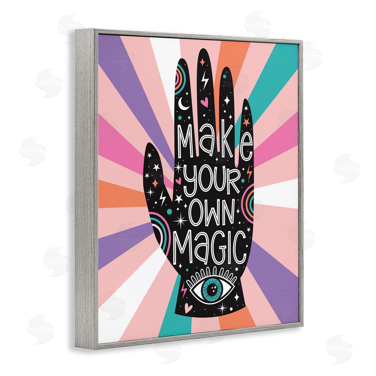 Ilis Avilés Make Your Own Magic Colorful Stripes Gray Framed Giclee Wall Art