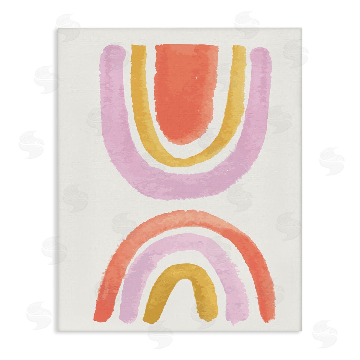 Jess Bruggink Watercolor Rainbow Arches Pink Yellow Red  Canvas Wall Art