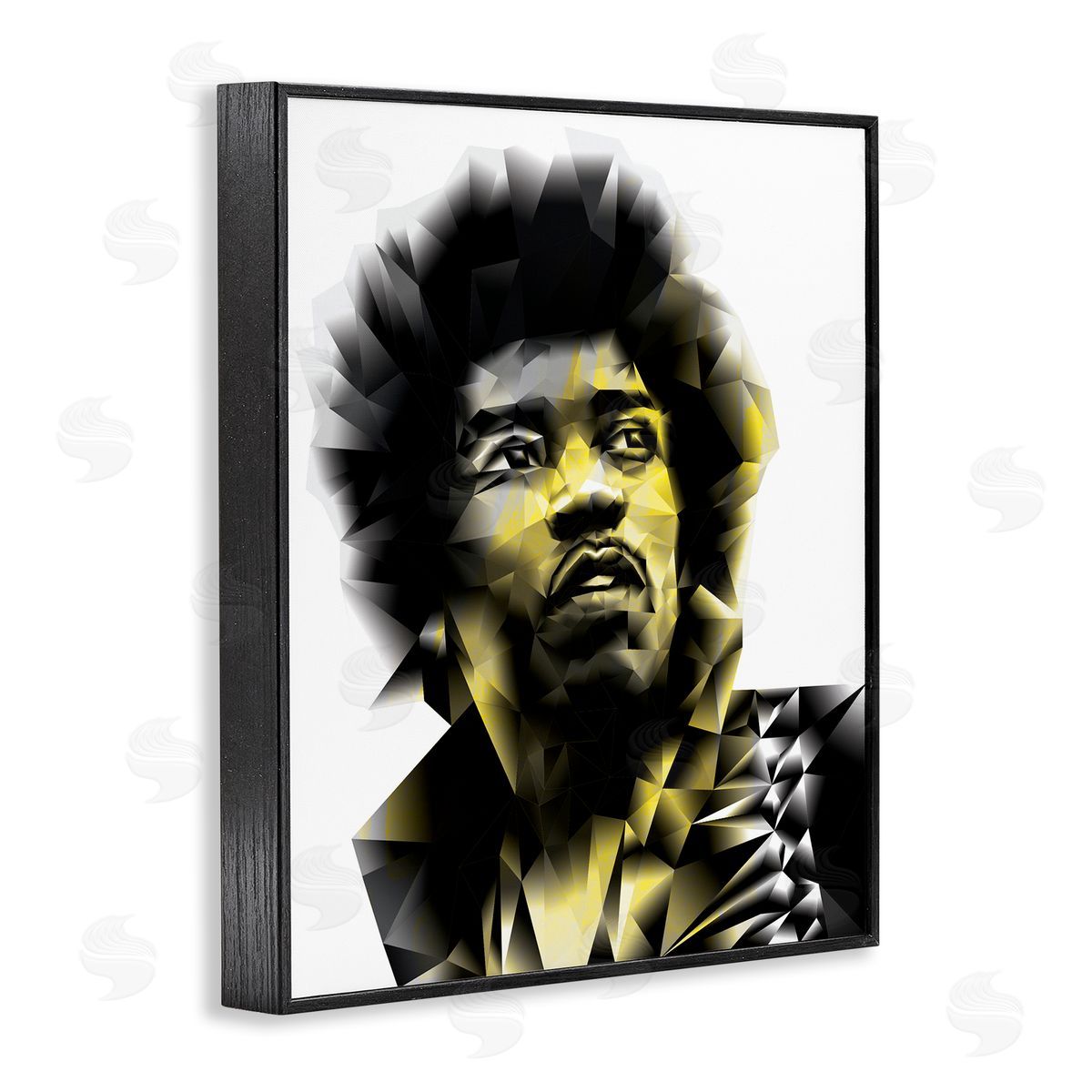 Elisaveta Stoilova Geometric Yellow Male Portrait Black Framed Giclee Wall Art