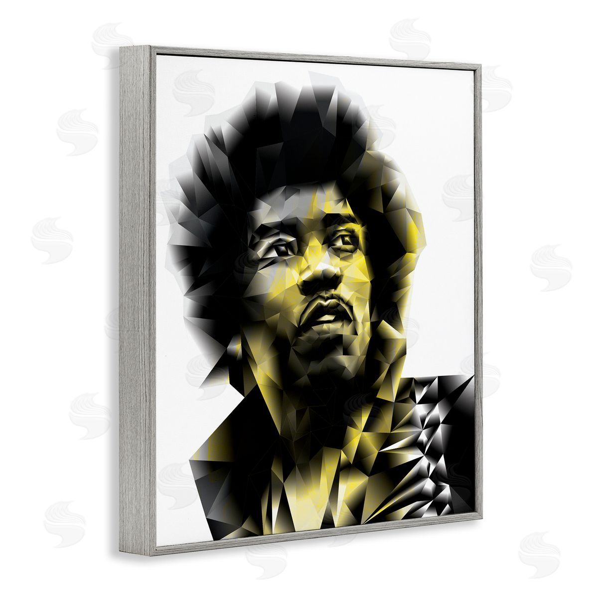 Elisaveta Stoilova Geometric Yellow Male Portrait Gray Framed Giclee Wall Art