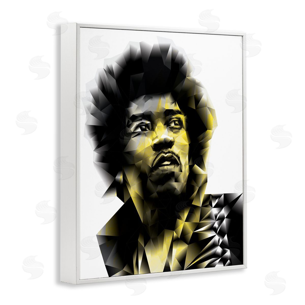 Elisaveta Stoilova Geometric Yellow Male Portrait White Framed Giclee Wall Art