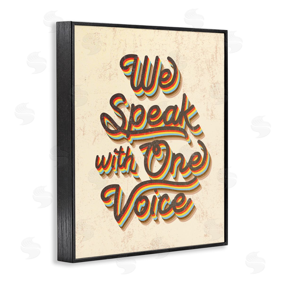 Stupell Studio Speak with One Voice Script Typography Black Framed Giclee Wall Art