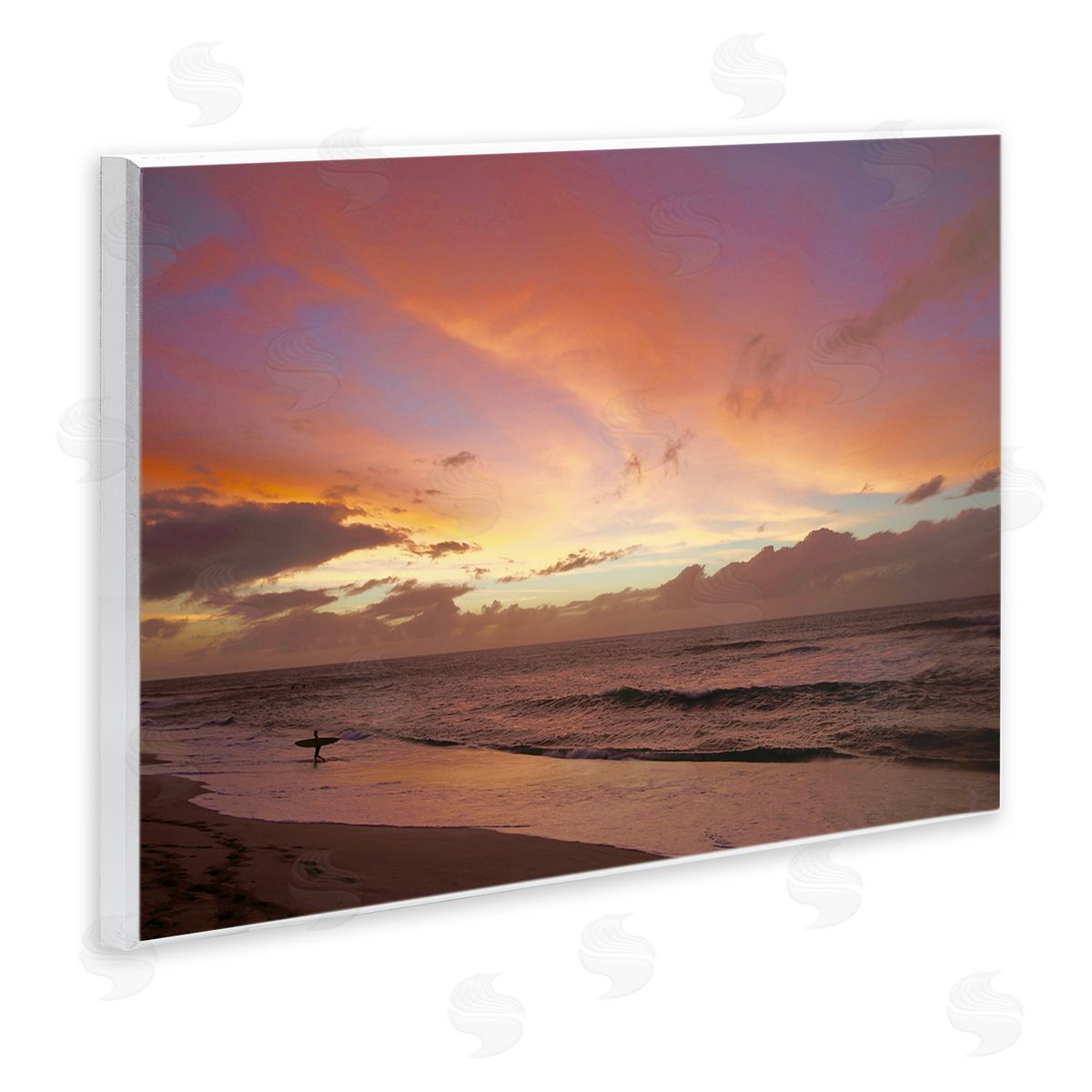 Surfing Beach Waves at Sunset Wood Plaque Wall Art, Home Decor by Unsplash