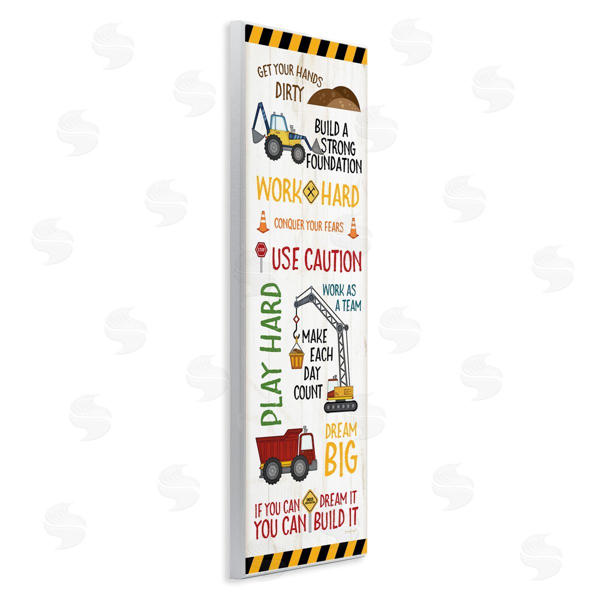 Kids' Construction Zone Vehicles Wood Plaque Wall Art, Home Decor by Jennifer Pugh