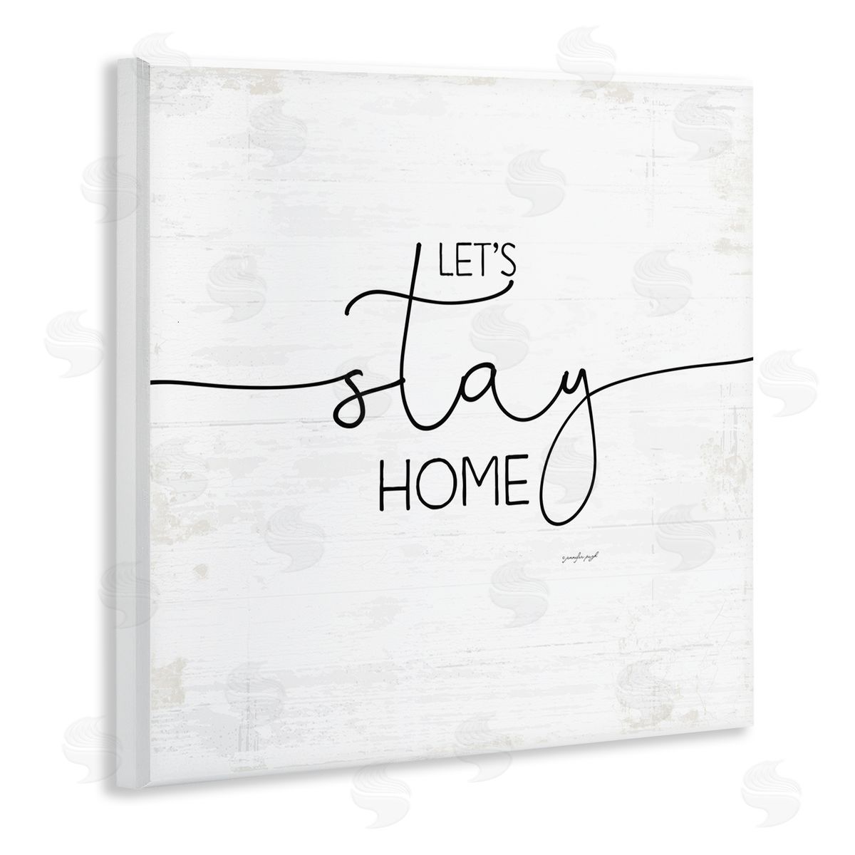 Jennifer Pugh Distressed Let's Stay Home Quote Wall Plaque Art