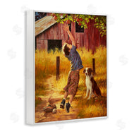 Jim Daly | Boy Jumping for Apple with Dog
