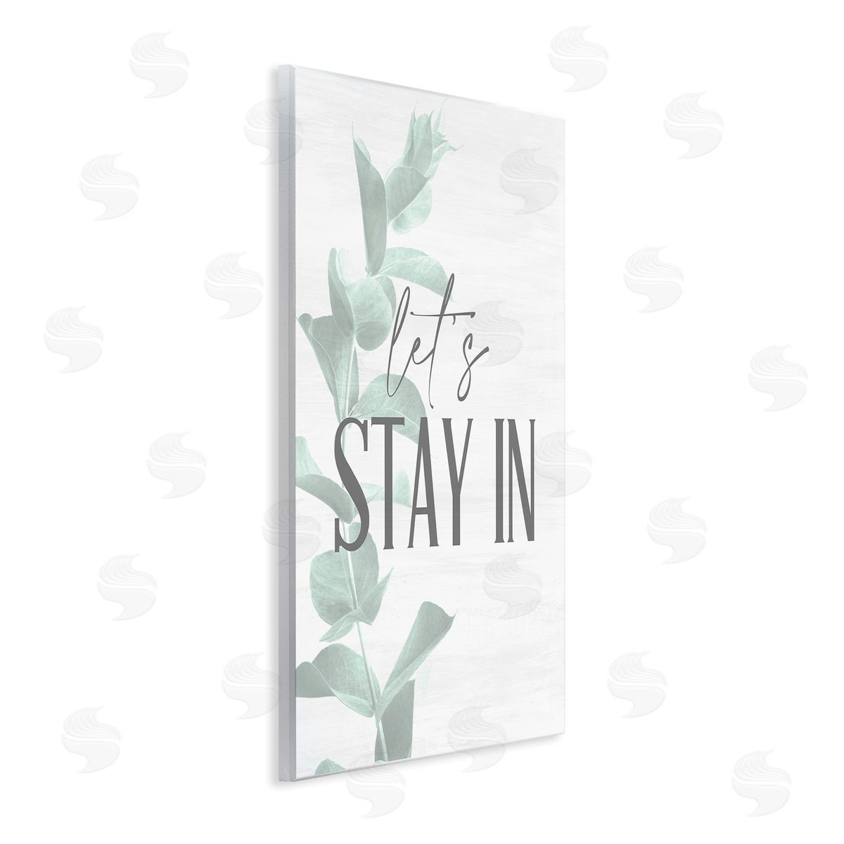 Kim Allen Lets Stay In Phrase Plant Leaves Wall Plaque Art