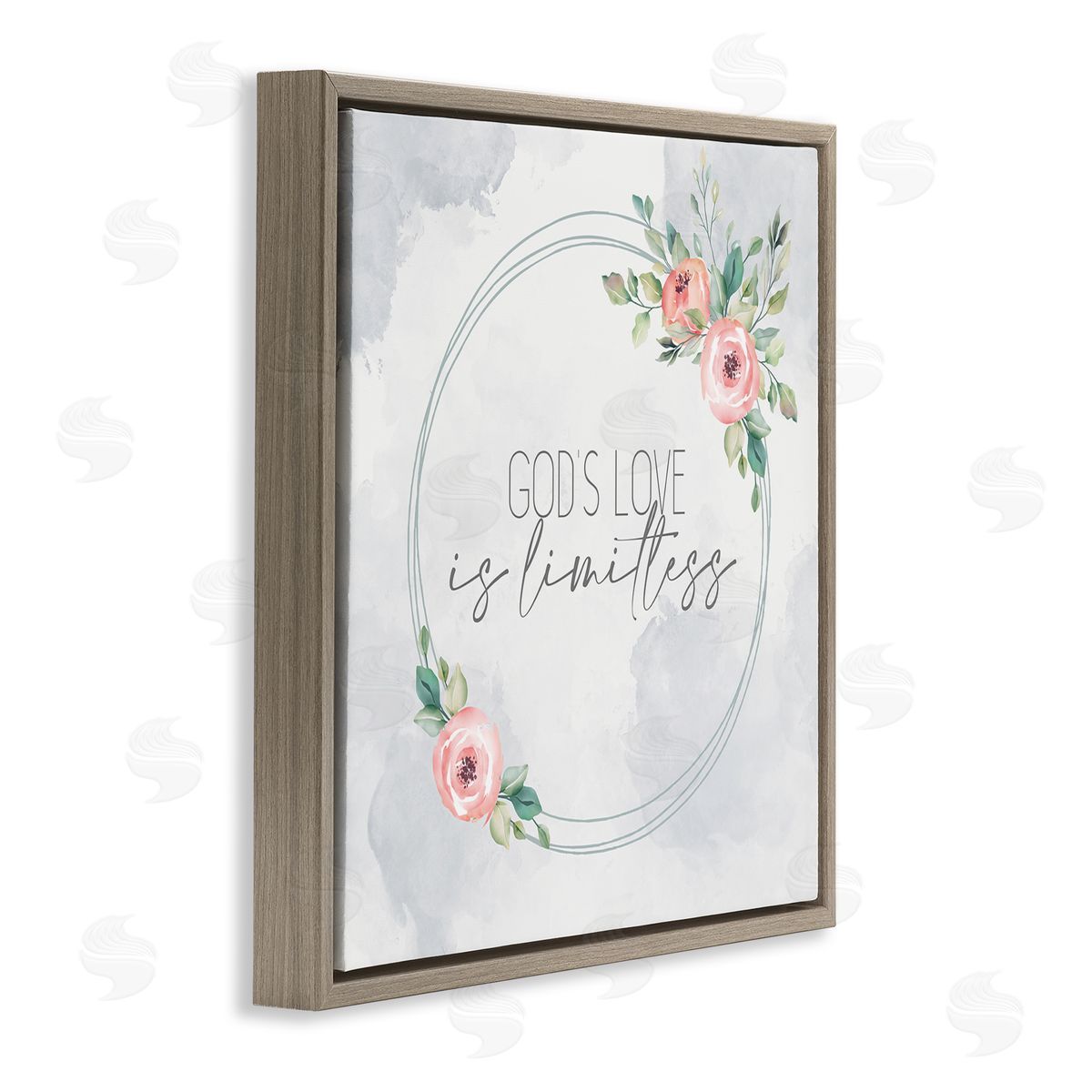 Kim Allen God's Love Is Limitless Faith Based Brown Floater Frame Canvas Art