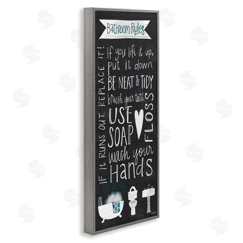 Katie Doucette | Whimsical Bathroom Rules Sign
