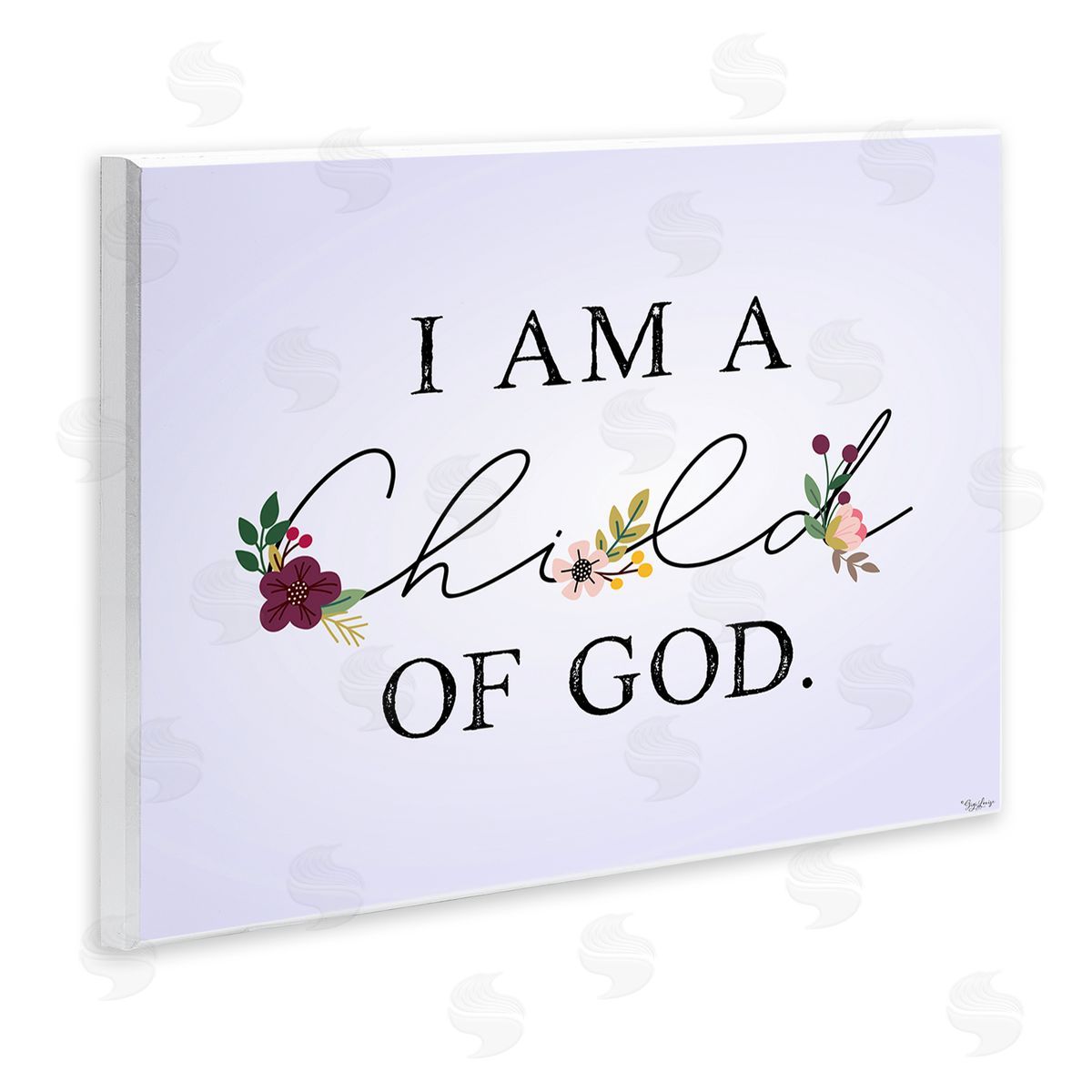 Gigi Louise Floral Child Of God over Purple Wall Plaque Art