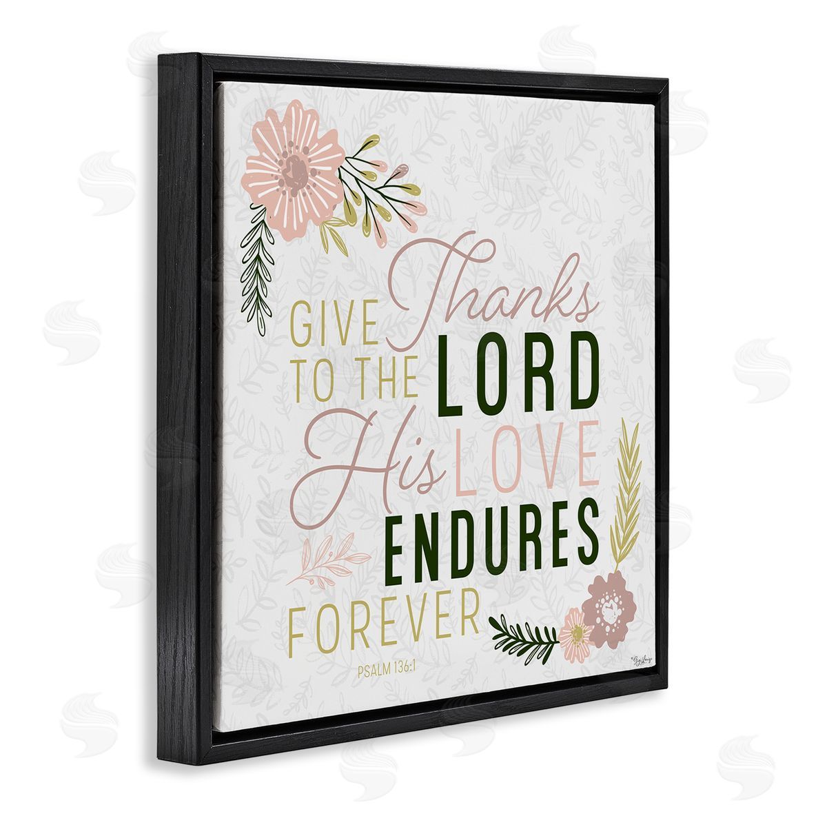 Gigi Louise His Love Endures Forever Faith Design Black Floater Frame Canvas Art