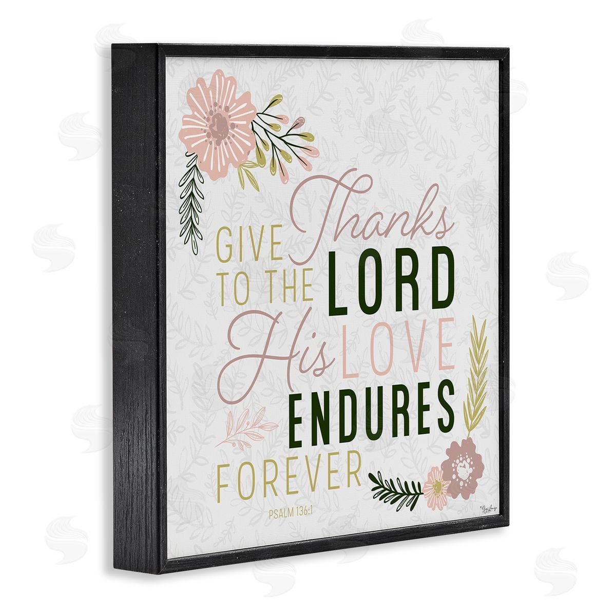 Gigi Louise His Love Endures Forever Faith Design Black Framed Giclee Wall Art