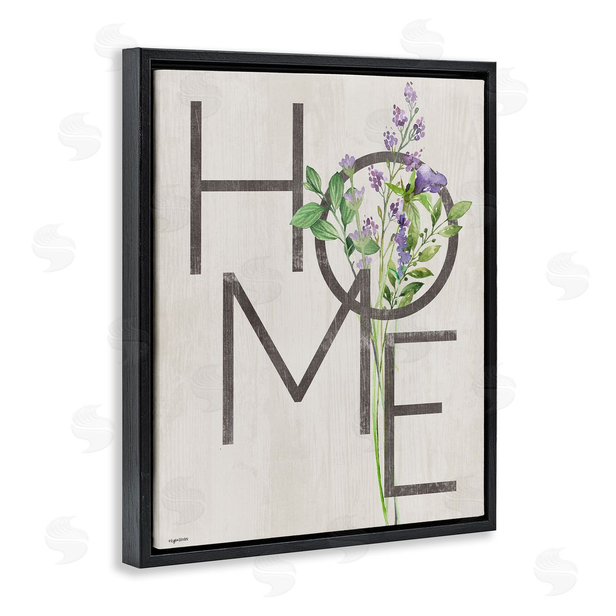 Lady Louise Designs Rustic Home Purple Lavender  Black Floater Frame Canvas Art