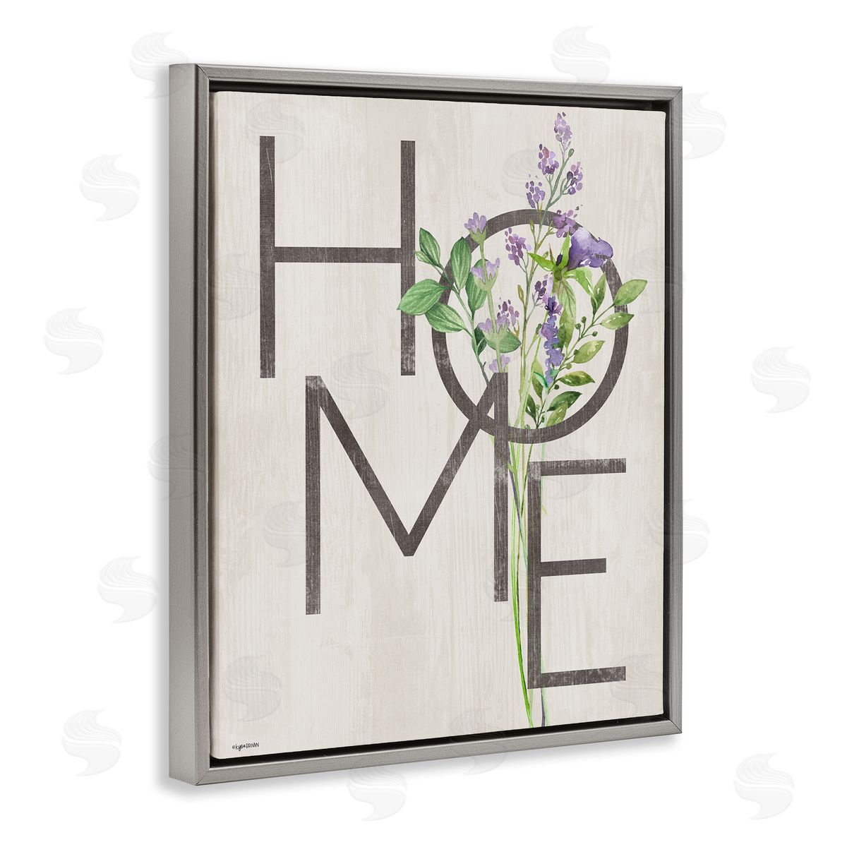 Lady Louise Designs Rustic Home Purple Lavender  Gray Floater Frame Canvas Art
