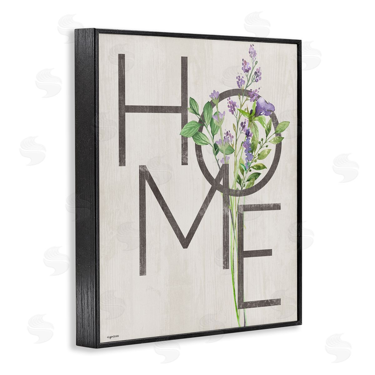 Lady Louise Designs Rustic Home Purple Lavender  Black Framed Giclee Wall Art