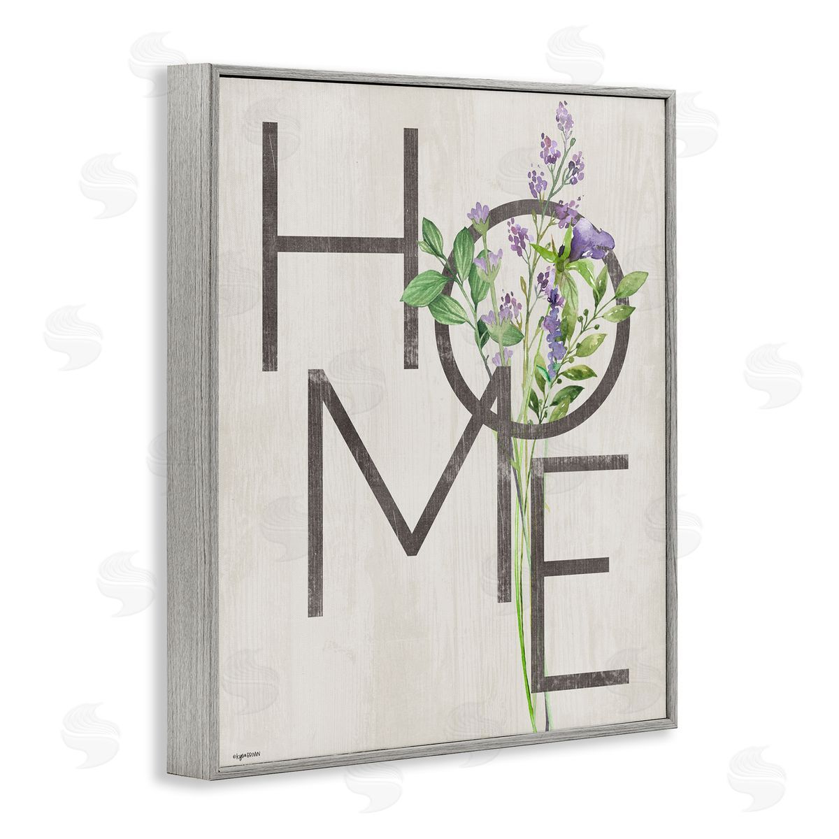 Lady Louise Designs Rustic Home Purple Lavender  Gray Framed Giclee Wall Art