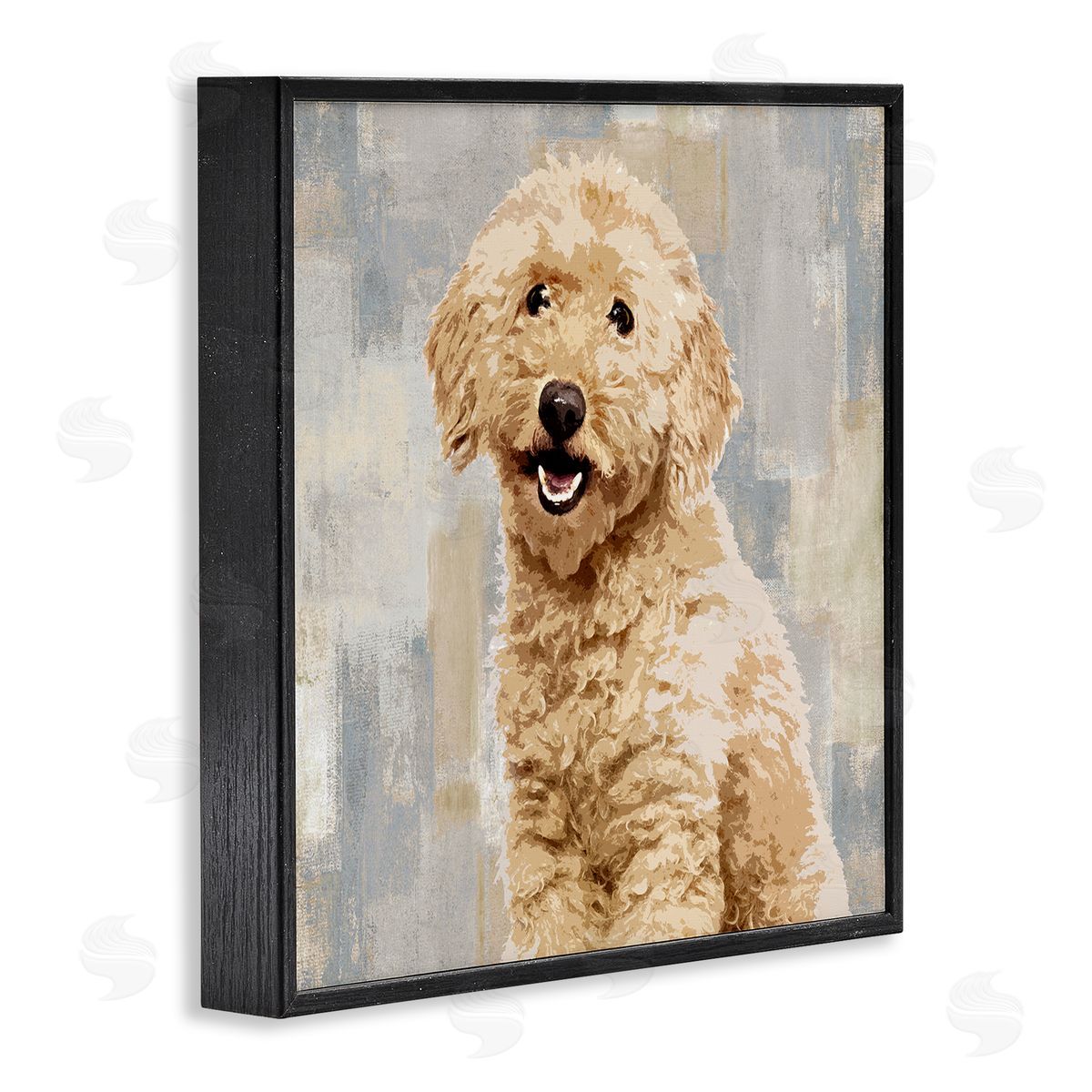 Smiling Labradoodle Dog Black Frame Print Wall Art, Home Decor by Keri Rodgers