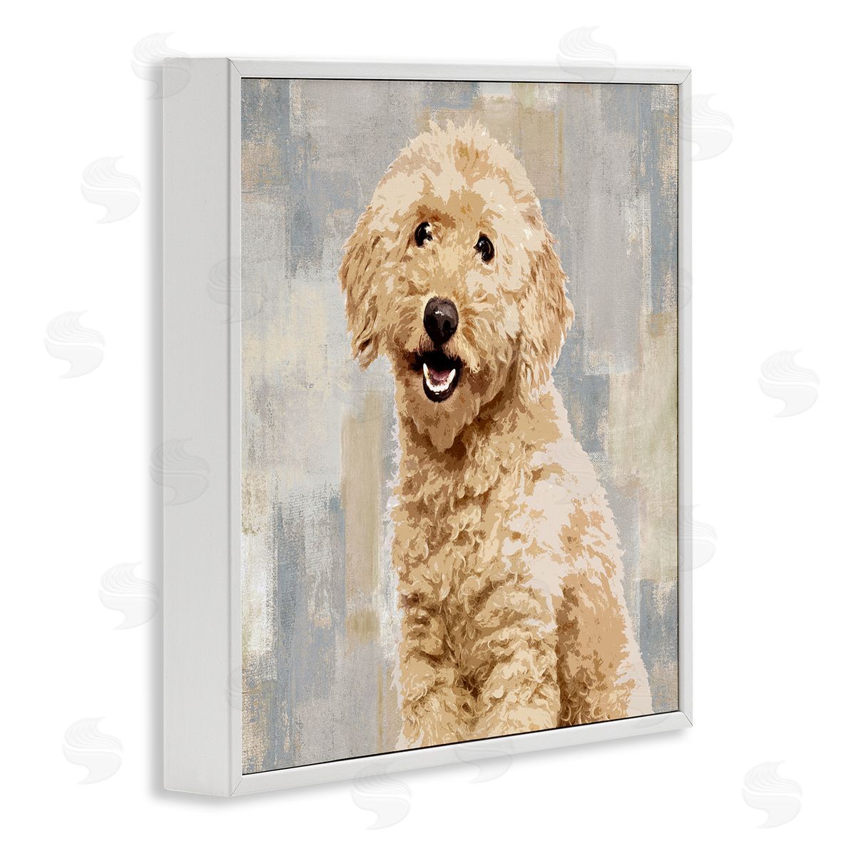 Smiling Labradoodle Dog White Frame Print Wall Art, Home Decor by Keri Rodgers