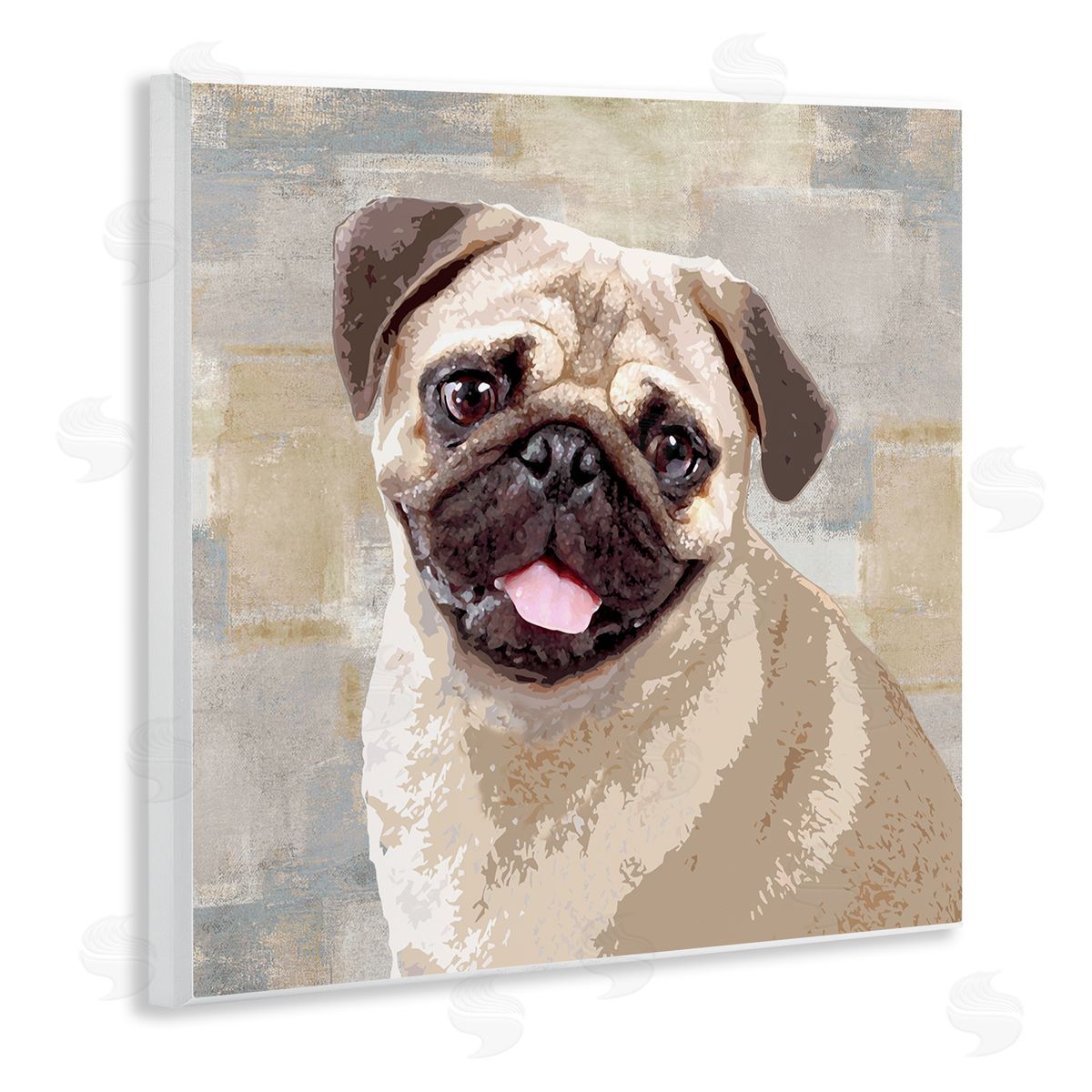 Keri Rodgers Happy Pug Dog Patchwork Pattern Wall Plaque Art