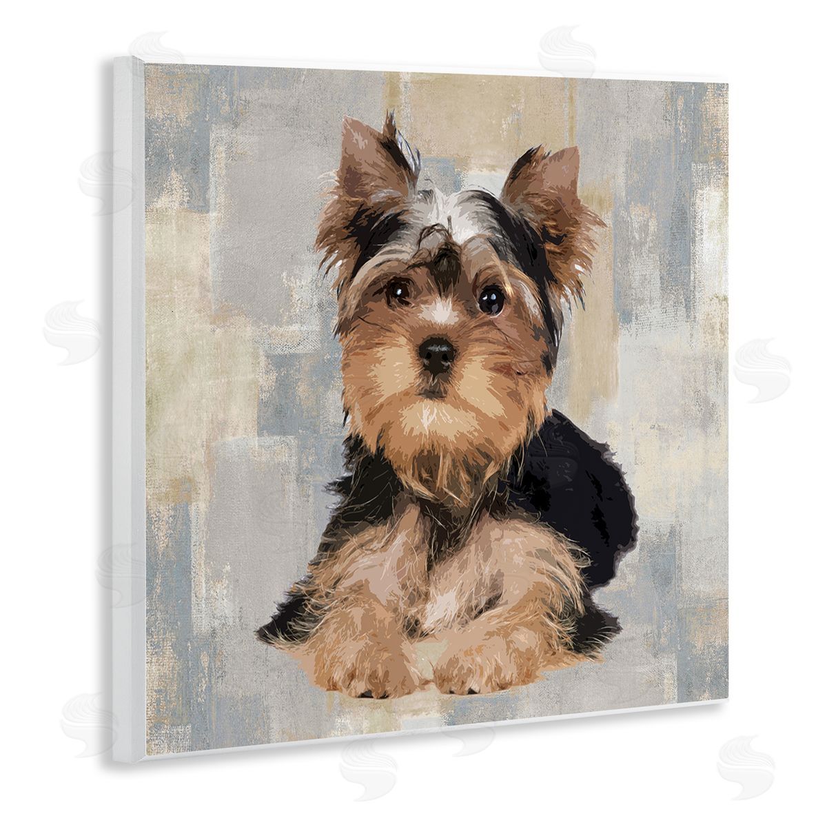Keri Rodgers Yorkshire Terrier Dog Neutral Patchwork  Wall Plaque Art