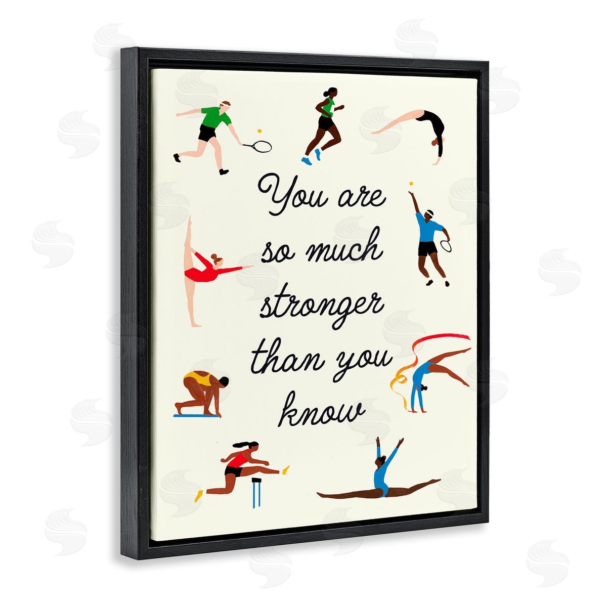 Victoria Barnes Stronger Than You Know Summer Athletes Black Floater Frame Canvas Art