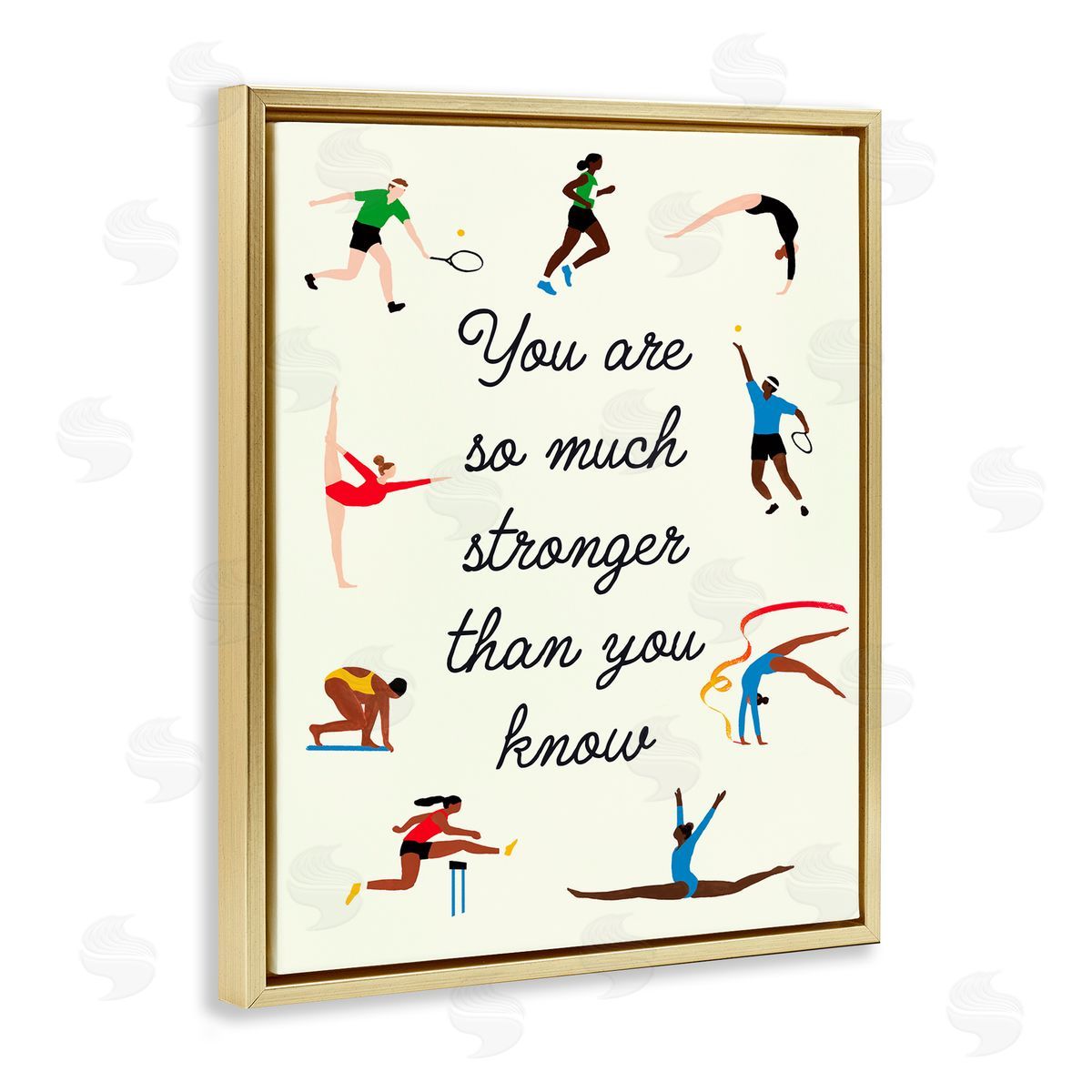 Victoria Barnes Stronger Than You Know Summer Athletes Gold Floater Frame Canvas Art