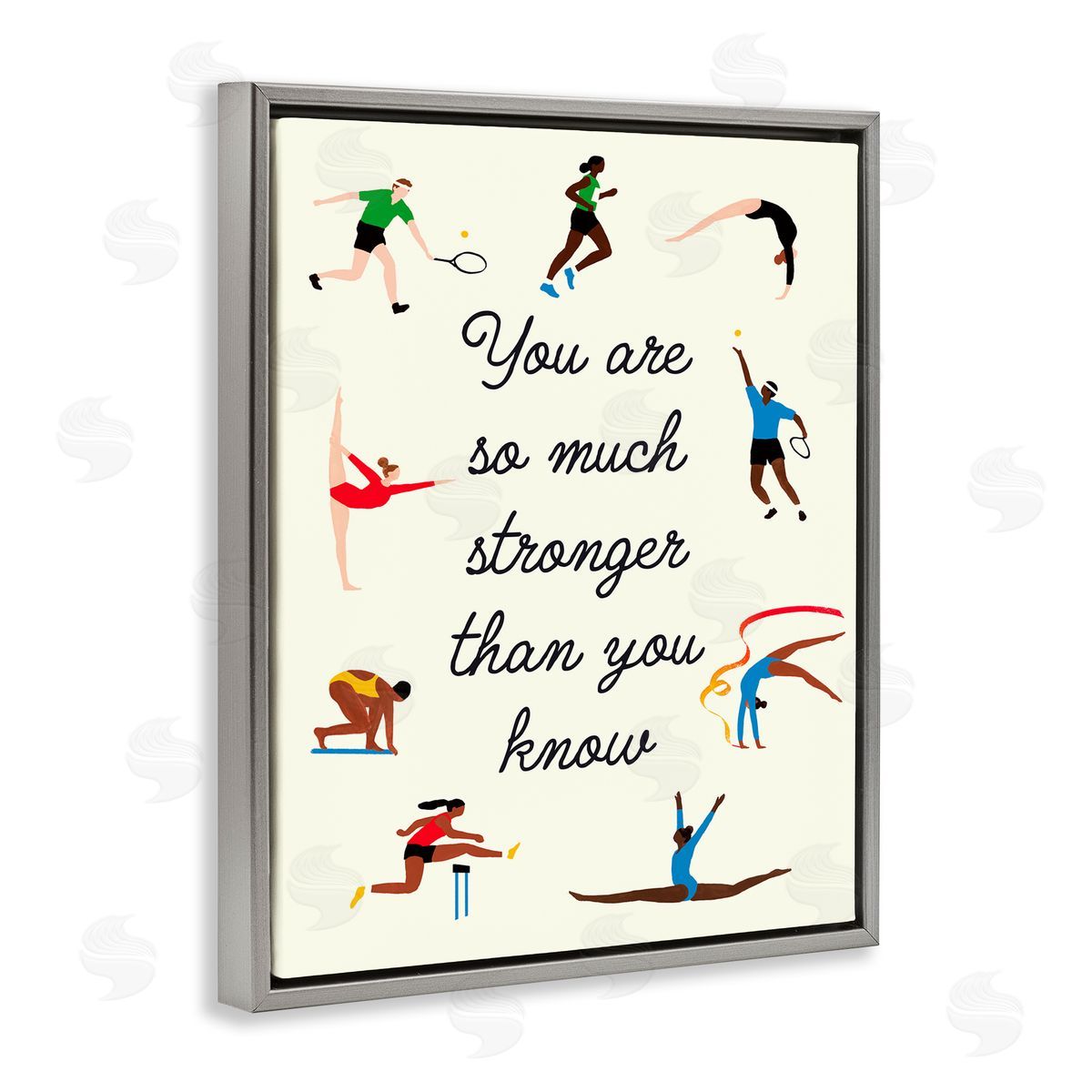 Victoria Barnes Stronger Than You Know Summer Athletes Gray Floater Frame Canvas Art