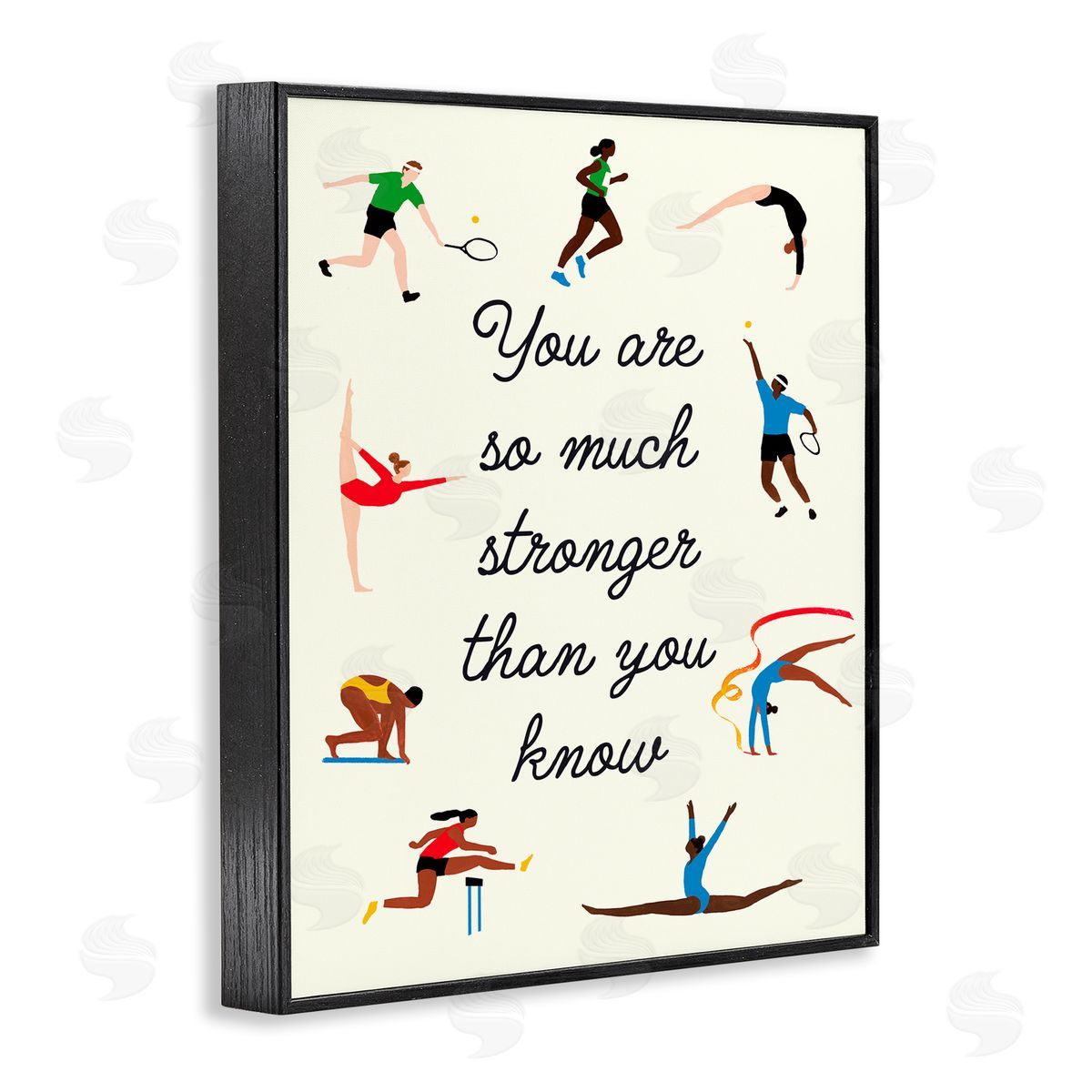 Victoria Barnes Stronger Than You Know Summer Athletes Black Framed Giclee Wall Art