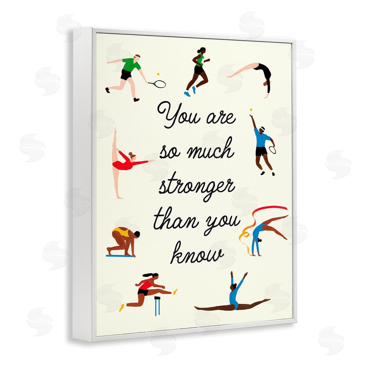 Victoria Barnes Stronger Than You Know Summer Athletes White Framed Giclee Wall Art