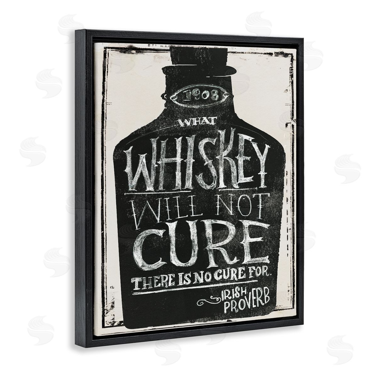Jennifer Paxton Parker Distressed Rustic What Whiskey Won't Cure Black Floater Frame Canvas Art