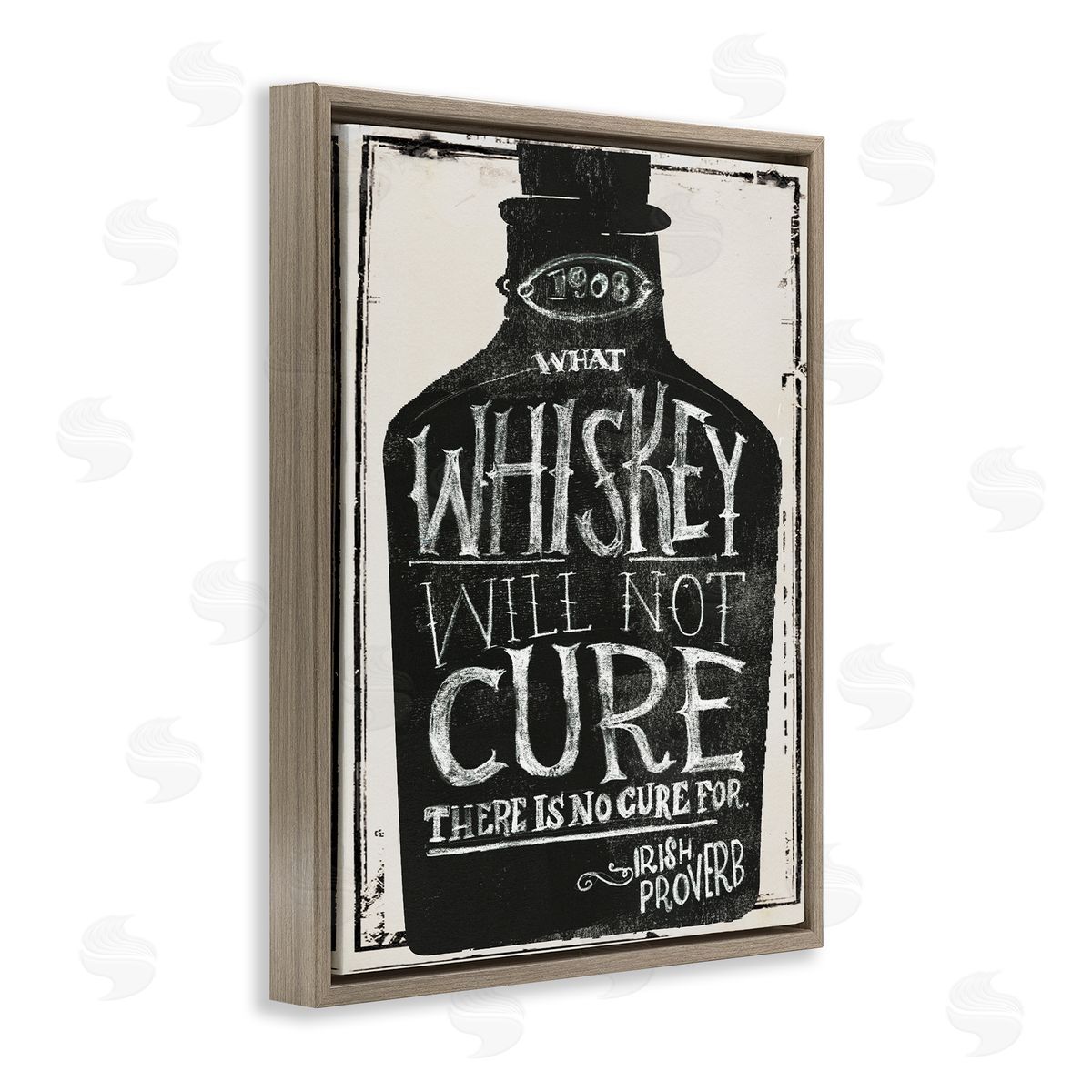 Jennifer Paxton Parker Distressed Rustic What Whiskey Won't Cure Brown Floater Frame Canvas Art