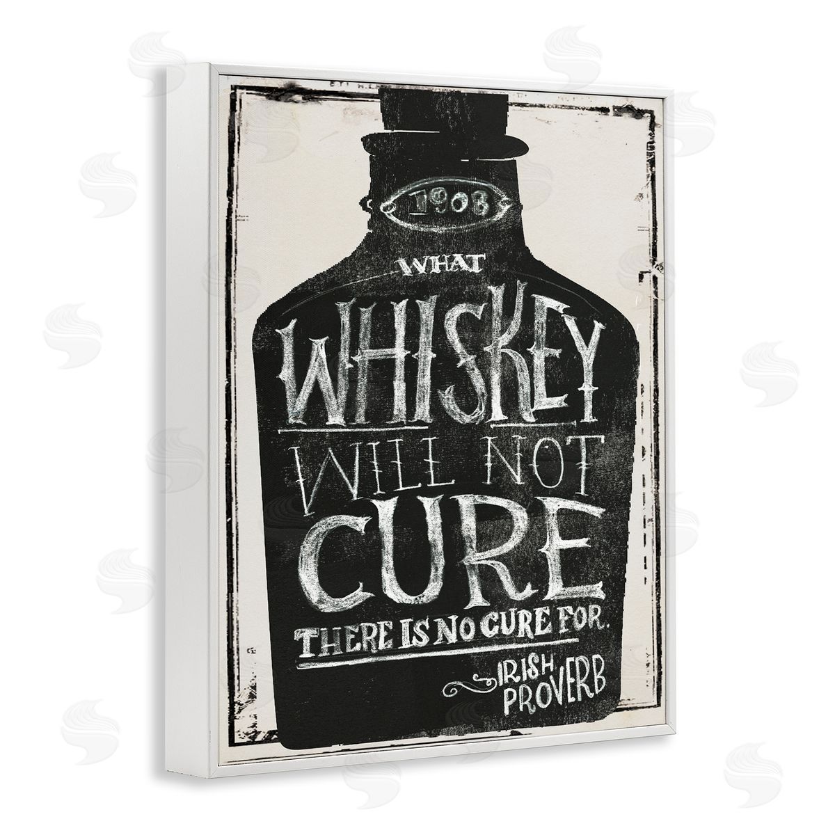 Jennifer Paxton Parker Distressed Rustic What Whiskey Won't Cure White Framed Giclee Wall Art