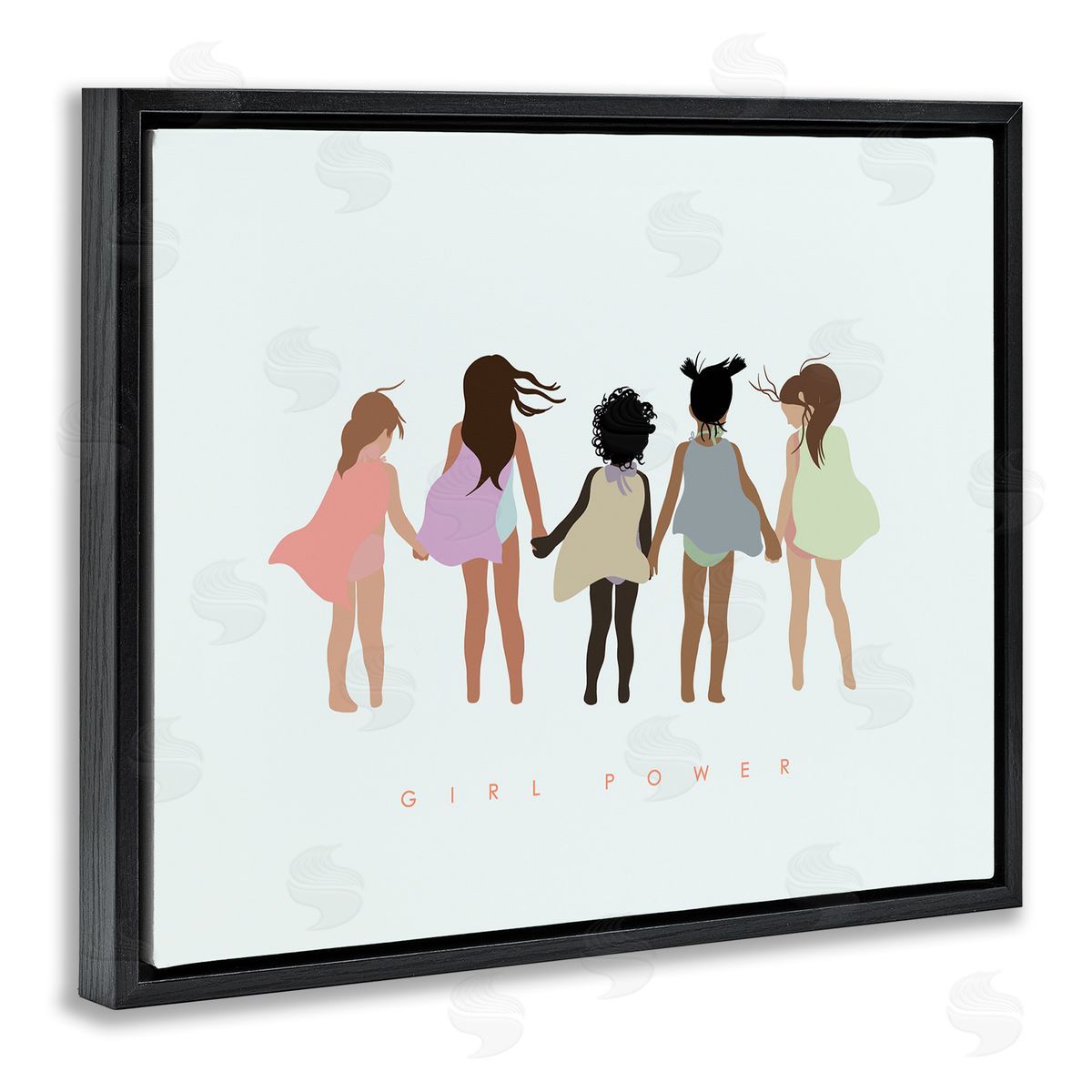 Leah Straatsma Girl Power Inclusive Caped Superheroes Black Floater Frame Canvas Art