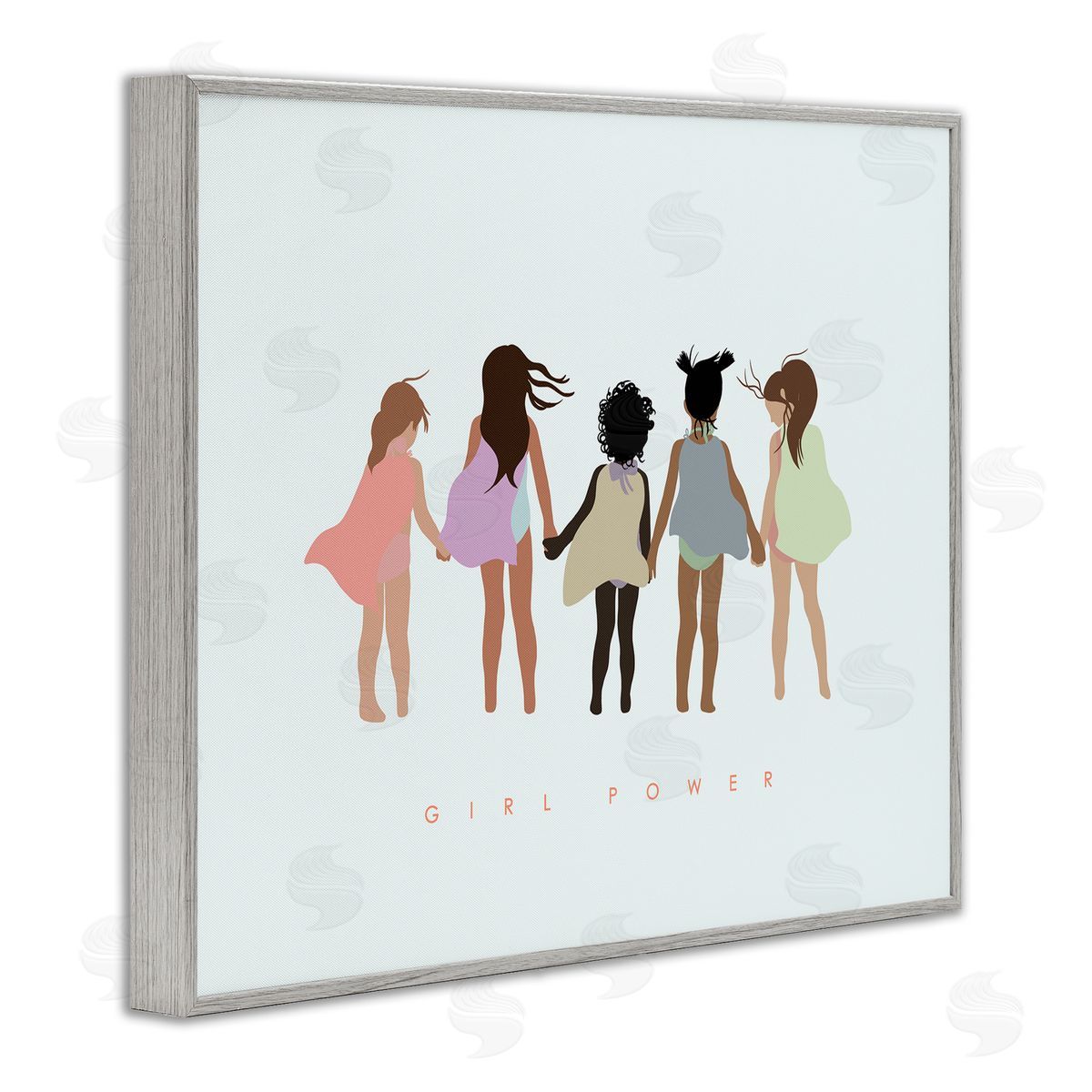 Leah Straatsma Girl Power Inclusive Caped Superheroes Gray Framed Giclee Wall Art