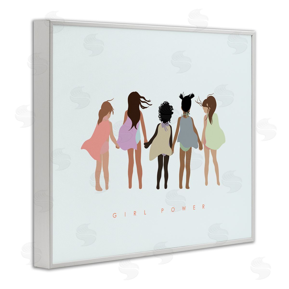 Leah Straatsma Girl Power Inclusive Caped Superheroes White Framed Giclee Wall Art
